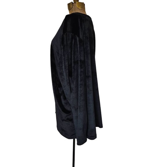 Coconut Bay Sweater Womens 2X Black Velour Snowman Plus Size Soft Pullover - Picture 7 of 8